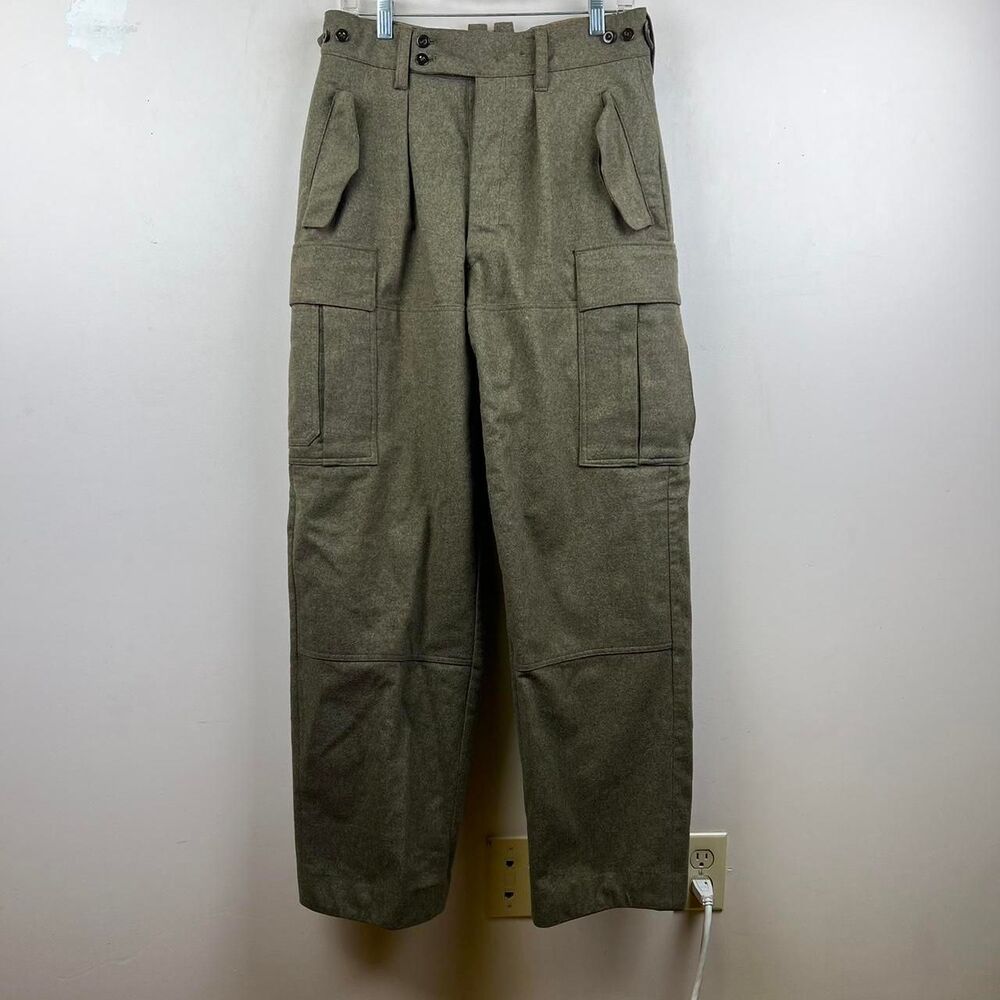 Vintage 1960's M&S German Cargo Wool Military Pants Size M